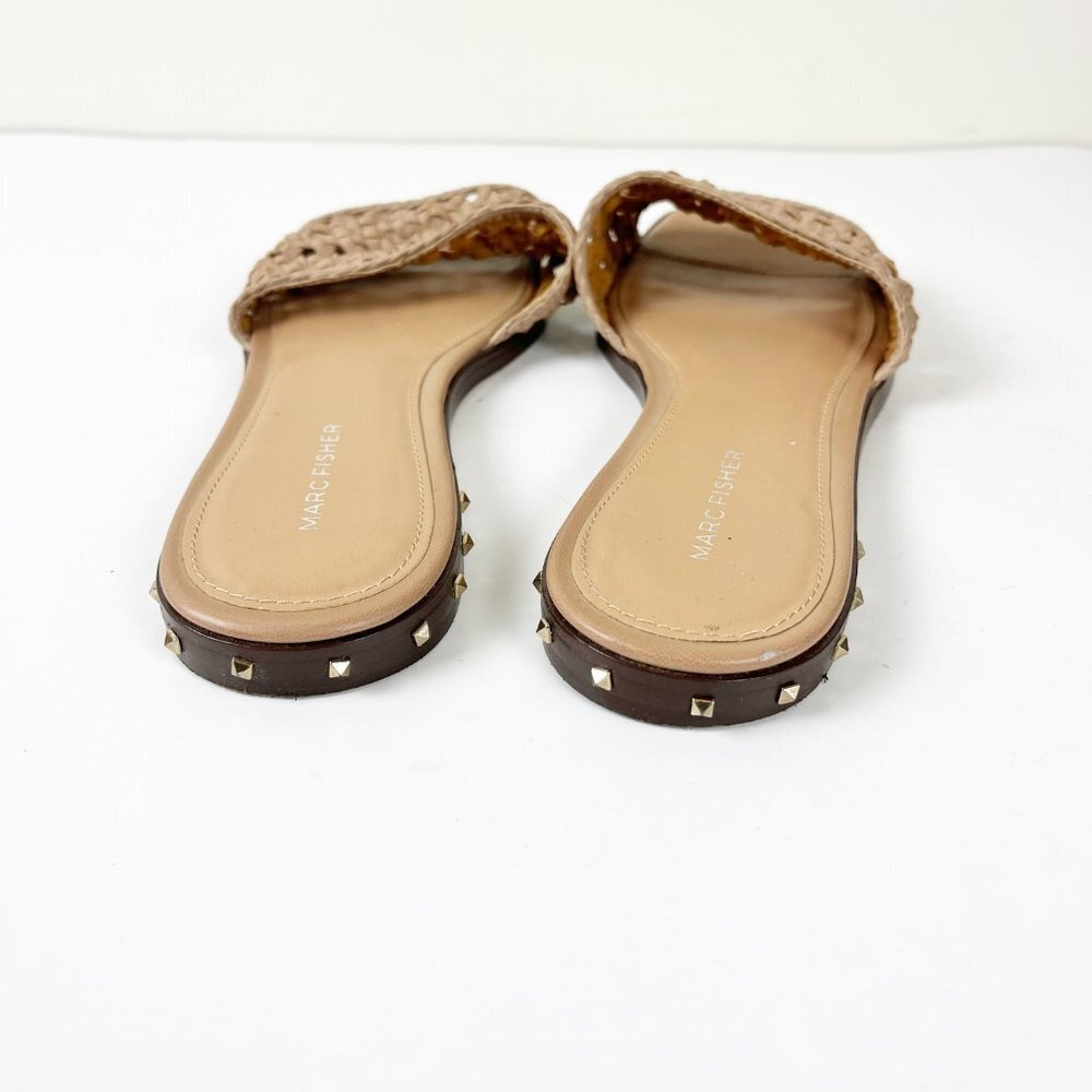2/$30 Marc Fisher Woven Tan Jeremy Slide Sandal 9M - Picture 3 of 5